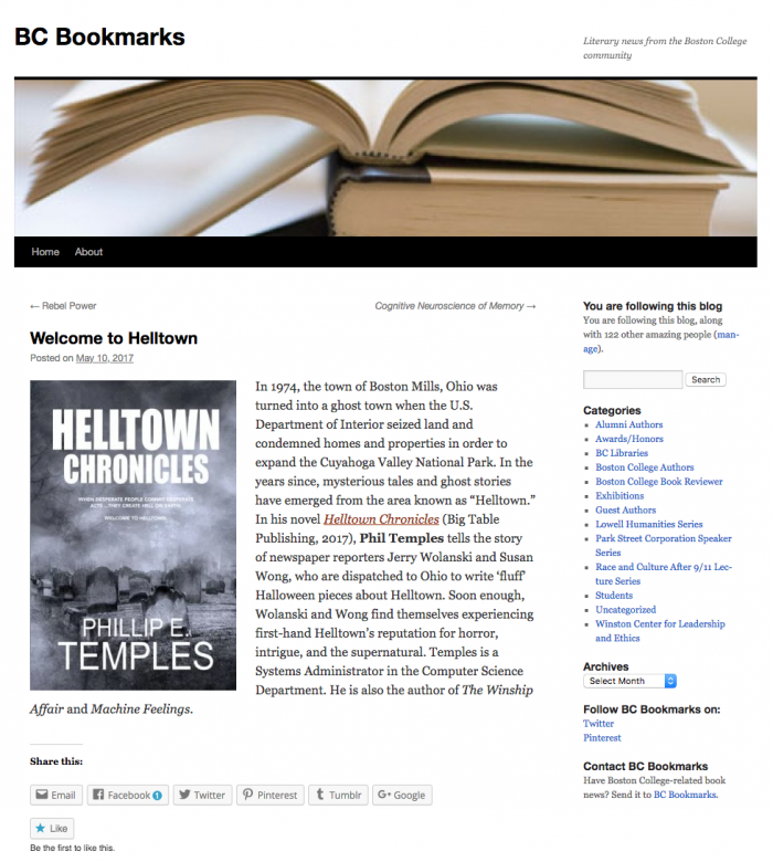 Boston College Bookmarks Review of Helltown