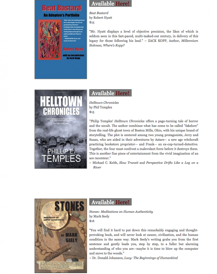 Big Table Publishing listing of Helltown Chronicles