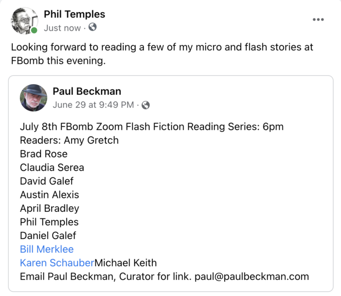 FBomb Reading Announcement, July 8, 2022