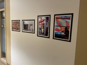 Art work on display in Boston College Theology Department