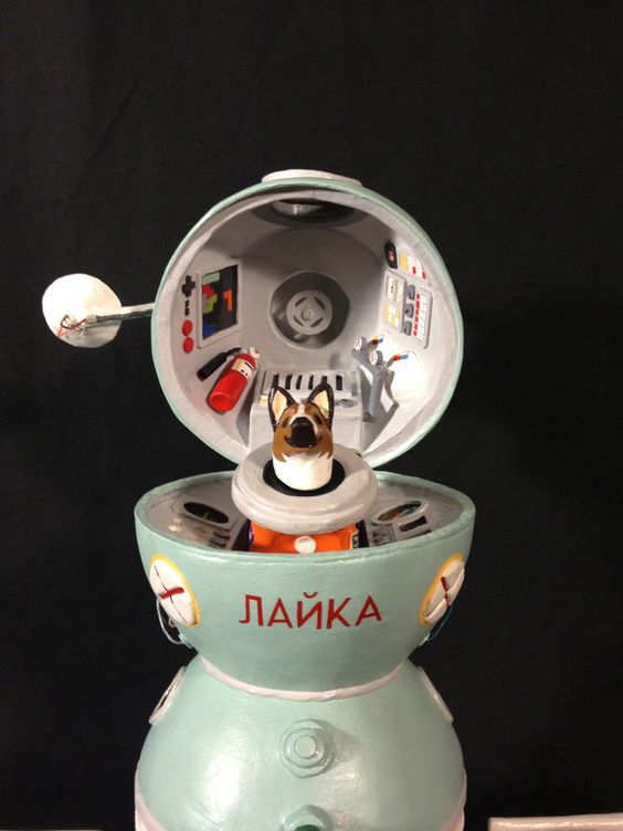 photo of a miniature Laika space dog