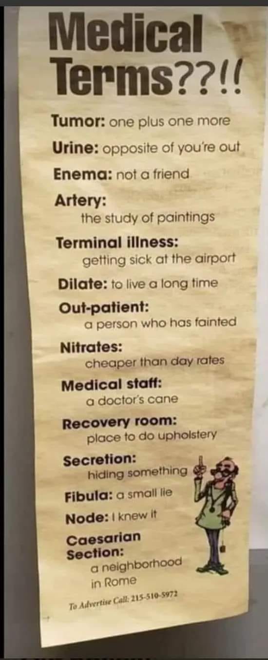 humorous medical terms